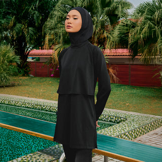 Cape Swimwear Top - Black