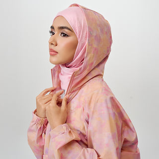 Printed Half Zip Parka - Abstract Sunset