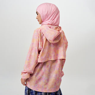 Printed Half Zip Parka - Abstract Sunset