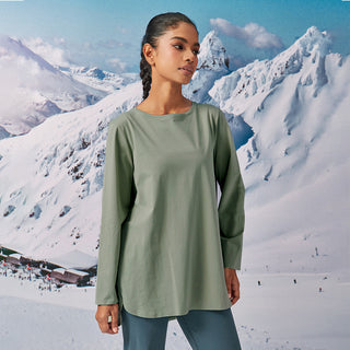 Athleisure : Back Pleated Top - KALE