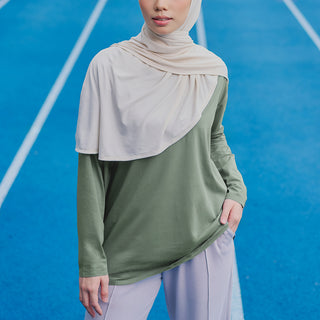 Athleisure : Back Pleated Top - KALE