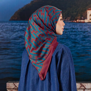 Monogram 3.0 - Burgundy Teal (SQ) - Prints - TudungPeople