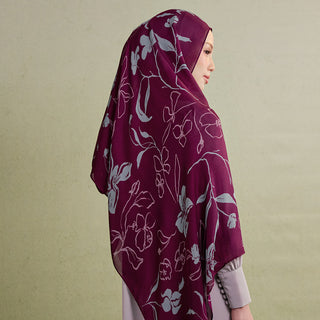Burgundy minimalist floral print by TudungPeople showcasing elegant botanical artwork on high-quality paper.
