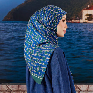 Monogram 3.0 - Emerald Blue (SQ) - Prints - TudungPeople