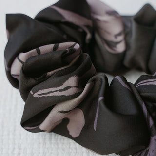 Minimalist Floral - Indigo Scrunchie