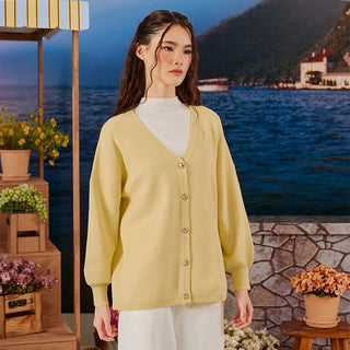 Knitted Cardigan - Butter - Apparel - TudungPeople