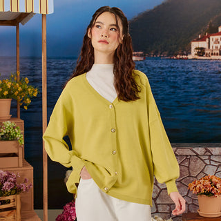 Knitted Cardigan - Pear - Apparel - TudungPeople