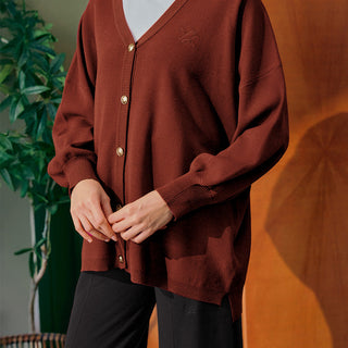 Knitted Cardigan - Brick - Apparel - TudungPeople
