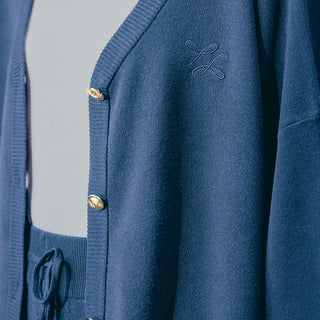 Knitted Cardigan - Denim - Apparel - TudungPeople