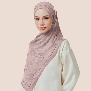 TudungPeople Kuntum print hijab, stylish and colorful fabric design, displayed flat in the product image.