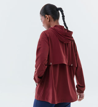 Lightweight Half Zip Parka - Burgundy