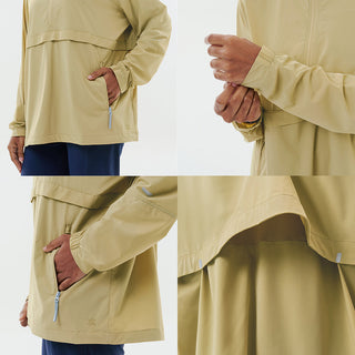 Lightweight Half Zip Parka - Pale Olive
