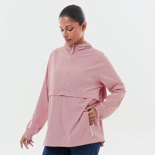 Lightweight Half Zip Parka - Pink