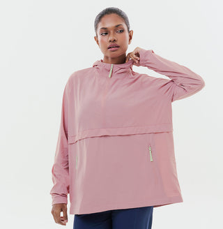 Lightweight Half Zip Parka - Pink