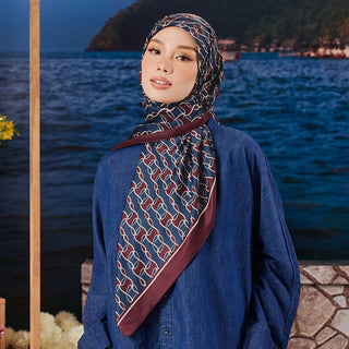 Monogram 3.0 - Maroon Navy (SQ) - Prints - TudungPeople