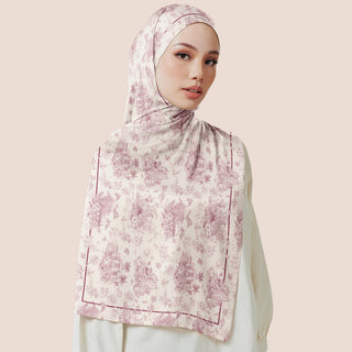 TudungPeople TDJ Merbau print featuring intricate Merbau wood grain design on high-quality printed fabric.