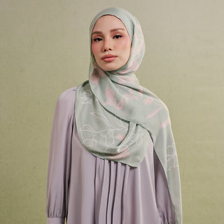 Minimalist floral mint print by TudungPeople, featuring soft mint green accents and simple floral design on high-quality paper.
