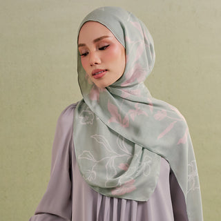 Mint minimalist floral print by TudungPeople, showcasing delicate flower designs on a soft mint background.