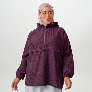 Printed Half Zip Parka - Monogram Aubergine