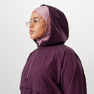 Printed Half Zip Parka - Monogram Aubergine