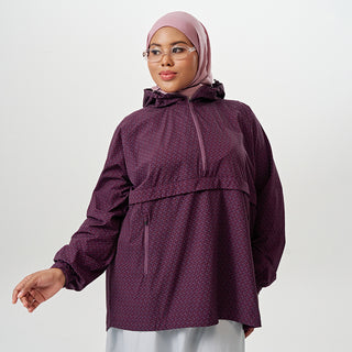 Printed Half Zip Parka - Monogram Aubergine