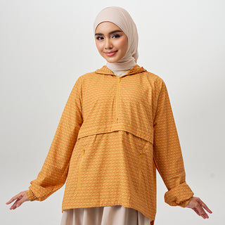 Printed Half Zip Parka - Monogram Olive