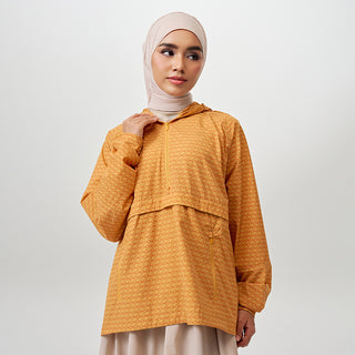 Printed Half Zip Parka - Monogram Olive