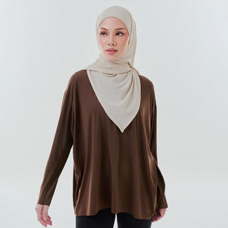 Oversized Dryfit Top - Brown