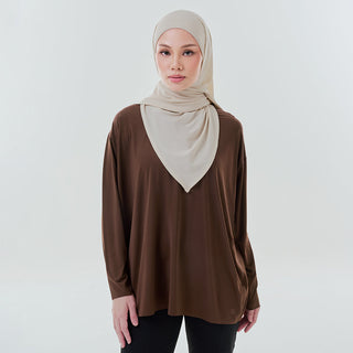 Oversized Dryfit Top - Brown