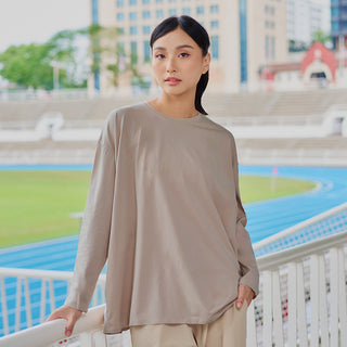 Athleisure : Oversized Top - Warm Silver