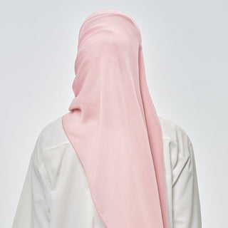 TudungPeople Suri Signatures in Pink Lemonade, stylish hijab with vibrant pink and yellow lemon pattern, lightweight and comfortable.