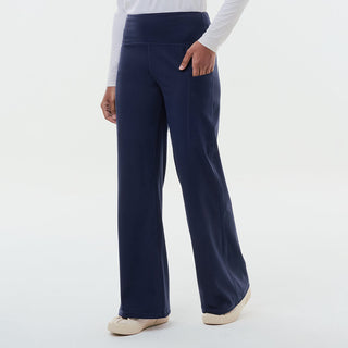 Dark blue straight active pants by TudungPeople, comfortable athletic apparel with a sleek fit for active wear.