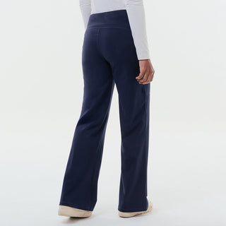 Dark blue straight active pants from TudungPeople, casual athletic apparel with a comfortable fit and sleek design.