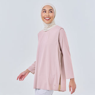 Pink Dryfit tank top by TudungPeople, athletic apparel with a comfortable fit and sleeveless design for active wear.