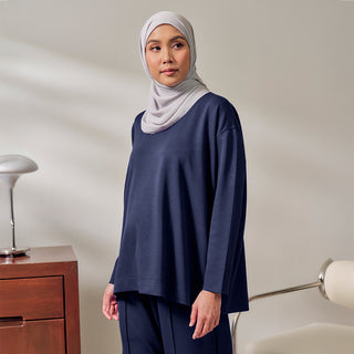 Oversized Sweatshirt - Blue Black