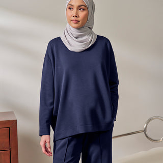 Oversized Sweatshirt - Blue Black