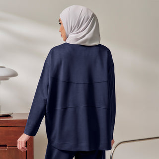 Oversized Sweatshirt - Blue Black