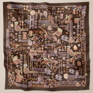 Atelier Umber print by TudungPeople featuring a caramel-colored design on high-quality print fabric