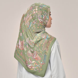 Sage-colored Atelier print by TudungPeople featuring a Dusty Green design, displayed as a square print on a white background.