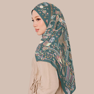 Teal print artwork from TudungPeople's Atelier collection featuring abstract design on high-quality paper.