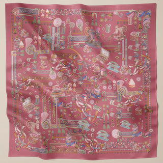 Pink square print titled Atelier by TudungPeople featuring a soft rosey pink design, suitable for textile or fabric decoration.