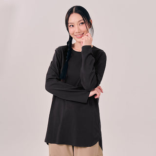 Back Pleated Top - Black - Apparel - TudungPeople