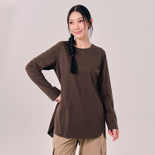 Back Pleated Top - Dark Brown - Apparel - TudungPeople