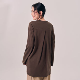 Back Pleated Top - Dark Brown - Apparel - TudungPeople