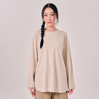Back Pleated Top - Oatmeal - Apparel - TudungPeople