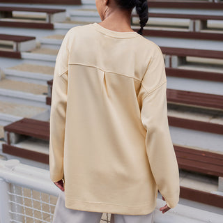 Traveleisure : Back Pleated Sweatshirt - Cream