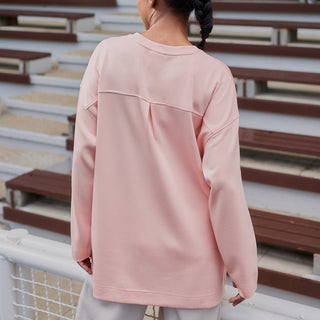 Traveleisure : Back Pleated Sweatshirt - Peach