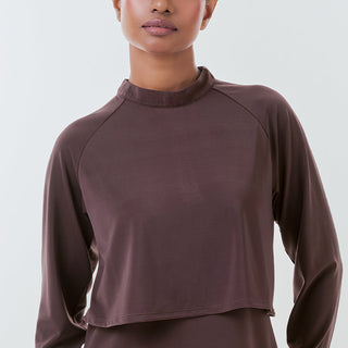 Ash brown Cape swimwear top by TudungPeople, showcasing a stylish, modest swimwear design with supportive fabric and modern cut.