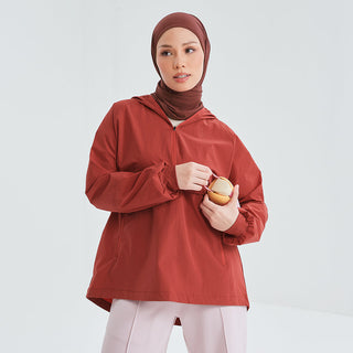 Half Zip Parka - Burnt