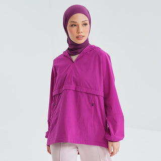 Half Zip Parka - Dark Fuschia